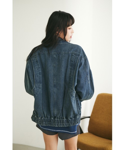 MIEL CRISHUNANT（ミエルクリシュナ）の「【ユニセックス】ヴィンテージライクデニムブルゾン（ブルゾン・レディース・ライトブラック/ブルー/ライトブルー・FREE）」の11枚目の写真