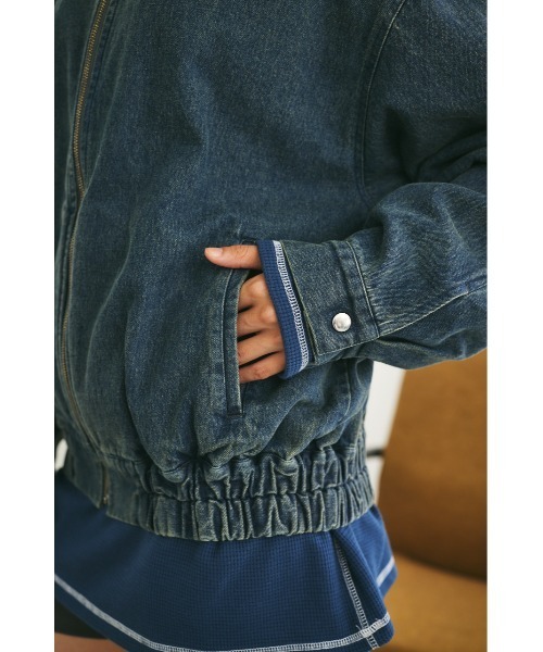 MIEL CRISHUNANT（ミエルクリシュナ）の「【ユニセックス】ヴィンテージライクデニムブルゾン（ブルゾン・レディース・ライトブラック/ブルー/ライトブルー・FREE）」の13枚目の写真