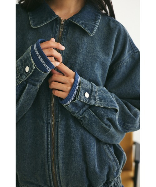 MIEL CRISHUNANT（ミエルクリシュナ）の「【ユニセックス】ヴィンテージライクデニムブルゾン（ブルゾン・レディース・ライトブラック/ブルー/ライトブルー・FREE）」の15枚目の写真