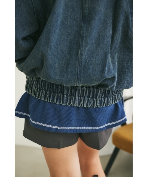 MIEL CRISHUNANT（ミエルクリシュナ）の「【ユニセックス】ヴィンテージライクデニムブルゾン（ブルゾン・レディース・ライトブラック/ブルー/ライトブルー・FREE）」の17枚目の写真