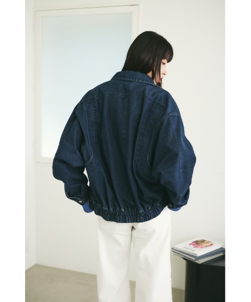 【セール】【ユニセックス】ヴィンテージライクデニムブルゾン（ブルゾン）｜MIEL CRISHUNANT（ミエルクリシュナ）