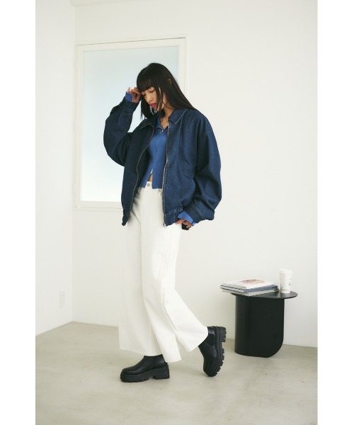【セール】【ユニセックス】ヴィンテージライクデニムブルゾン（ブルゾン）｜MIEL CRISHUNANT（ミエルクリシュナ）
