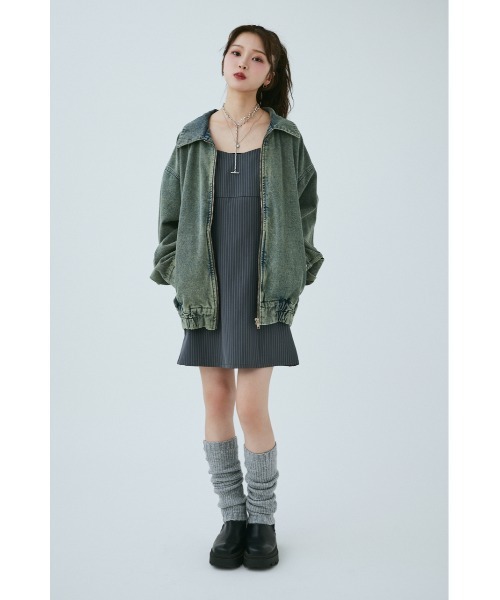 【セール】【ユニセックス】ヴィンテージライクデニムブルゾン（ブルゾン）｜MIEL CRISHUNANT（ミエルクリシュナ）