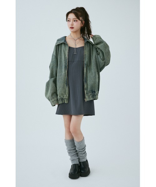 【セール】【ユニセックス】ヴィンテージライクデニムブルゾン（ブルゾン）｜MIEL CRISHUNANT（ミエルクリシュナ）