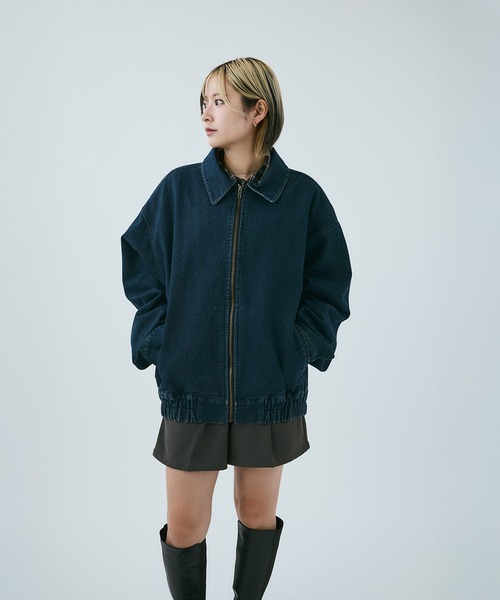 【セール】【ユニセックス】ヴィンテージライクデニムブルゾン（ブルゾン）｜MIEL CRISHUNANT（ミエルクリシュナ）