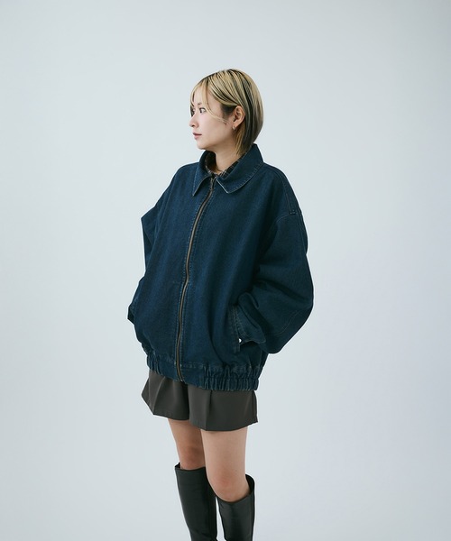 【セール】【ユニセックス】ヴィンテージライクデニムブルゾン（ブルゾン）｜MIEL CRISHUNANT（ミエルクリシュナ）