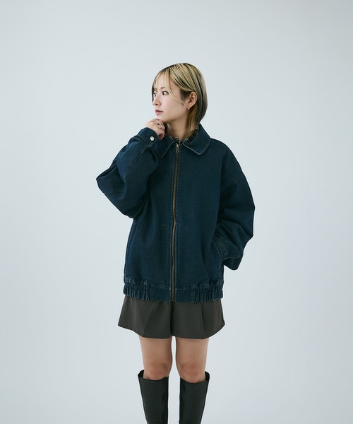 【セール】【ユニセックス】ヴィンテージライクデニムブルゾン（ブルゾン）｜MIEL CRISHUNANT（ミエルクリシュナ）