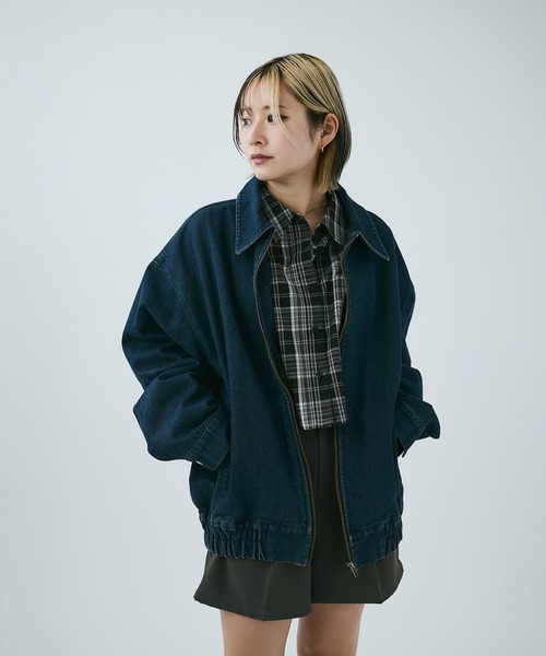 【セール】【ユニセックス】ヴィンテージライクデニムブルゾン（ブルゾン）｜MIEL CRISHUNANT（ミエルクリシュナ）
