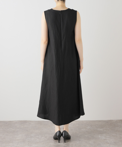B.C STOCK(ベーセーストック)の「《追加3》リネンレーヨンスリーブレスワンピース(ワンピース・レディース・ブラック/ダークブルー・FREE)」の7枚目の写真