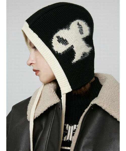 EMODA(エモダ)の「シャギーロゴニットキャップ(ニットキャップ/ビーニー・レディース・グレー/ブラック・FREE)」の3枚目の写真