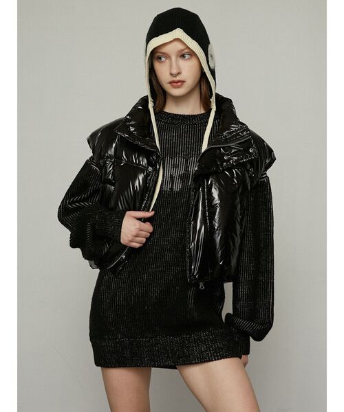 EMODA(エモダ)の「シャギーロゴニットキャップ(ニットキャップ/ビーニー・レディース・グレー/ブラック・FREE)」の9枚目の写真