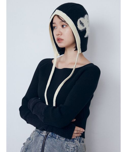 EMODA(エモダ)の「シャギーロゴニットキャップ(ニットキャップ/ビーニー・レディース・グレー/ブラック・FREE)」の15枚目の写真