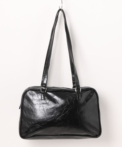 SPINNS（スピンズ）の「A4サイズが入る大容量！ビッグポケット 合皮スクエアショルダーバッグ/ハンドバッグ（ハンドバッグ・レディース・ブラック/シルバー・ONESIZE）」の15枚目の写真