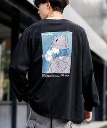 【KANGOL/カンゴール】別注コラボオーバーサイズカンガールプリント長袖Tシャツ / ロンT