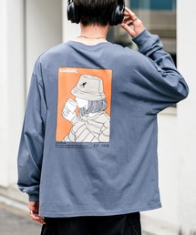 【KANGOL/カンゴール】別注コラボオーバーサイズカンガールプリント長袖Tシャツ / ロンT