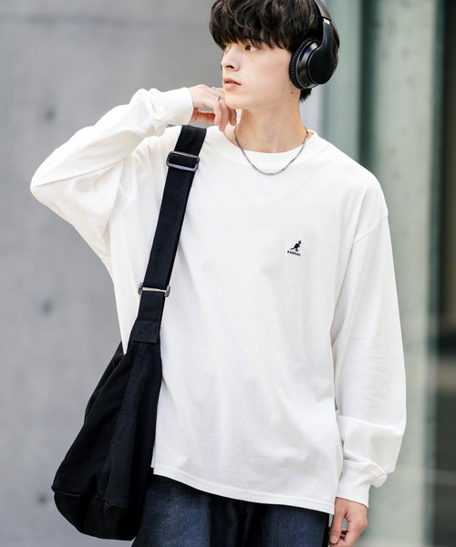 KANGOL(カンゴール)の「【KANGOL/カンゴール】別注コラボオーバーサイズカンガールプリント長袖Tシャツ / ロンT(Tシャツ/カットソー・メンズ・ブルー系/ブルー/ブラック/ブラック系/ホワイト系/ブルーグリーン/グリーン系/ピンク系/ピンク/ホワイト・XL/L/M)」の14枚目の写真