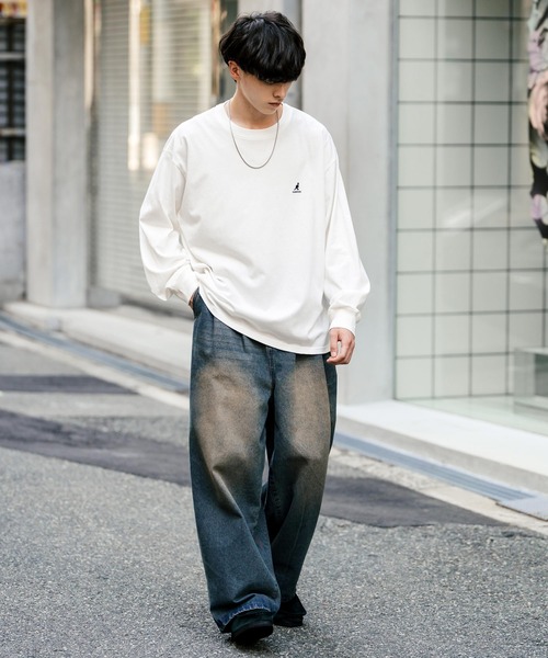 KANGOL(カンゴール)の「【KANGOL/カンゴール】別注コラボオーバーサイズカンガールプリント長袖Tシャツ / ロンT(Tシャツ/カットソー・メンズ・ブルー系/ブルー/ブラック/ブラック系/ホワイト系/ブルーグリーン/グリーン系/ピンク系/ピンク/ホワイト・XL/L/M)」の18枚目の写真