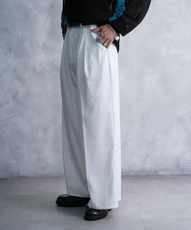 Nilway（ニルウェイ）の「420g/m TR センタープレス ドレープ ワイド フレア袴パンツ/センタープレス トロミ ワイドスラックス【セットアップ対応】（スラックス）」