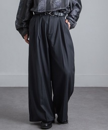 Nilway（ニルウェイ）の「420g/m TR センタープレス ドレープ ワイド フレア袴パンツ/センタープレス トロミ ワイドスラックス【セットアップ対応】（スラックス）」