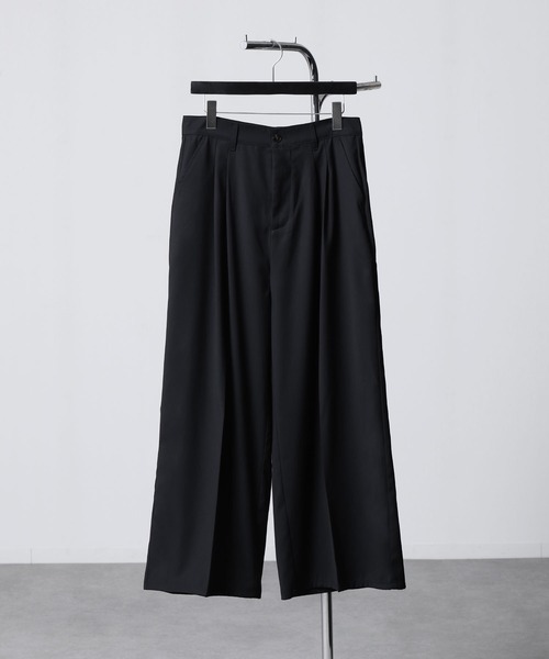 00s~ レーヨン センタープレス スラックス フレアパンツ ドレープ ブラック 4275942_base.jpg
