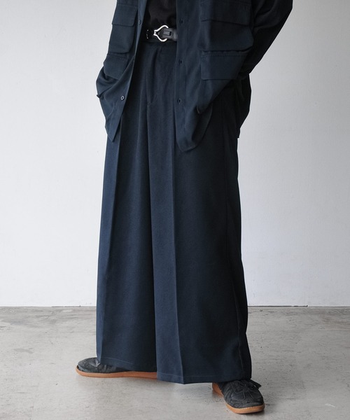 00s~ レーヨン センタープレス スラックス フレアパンツ ドレープ ブラック 4275942_base.jpg