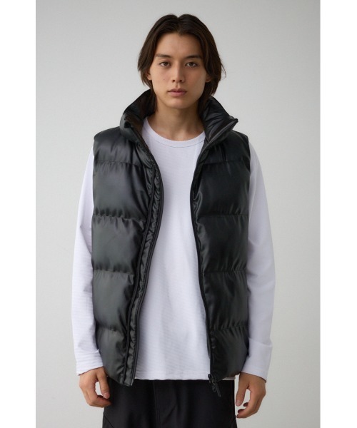 AZUL by moussy(アズールバイマウジー)の「B-HEAT 合皮オーウェンストレッチ中綿ベスト(ダウンベスト・メンズ・ブラック・S-M/L-XL)」の14枚目の写真