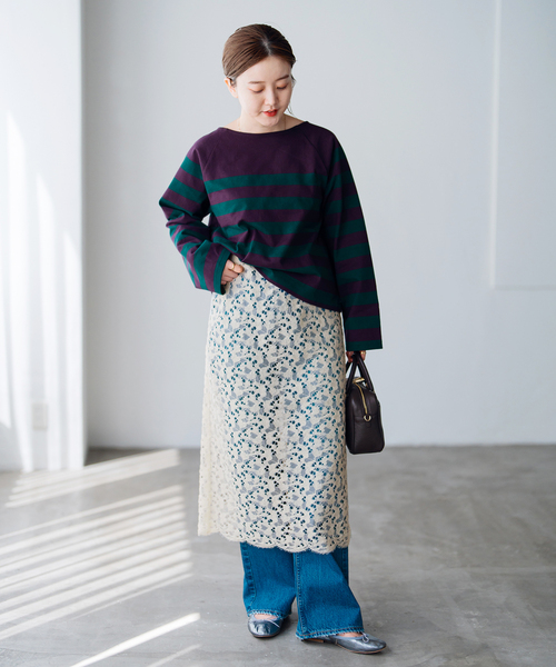 IENA Fluffy Woolレーススカート ナチュラル　新品タグ付き試着のみ IENA Fluffy Woolレーススカート