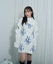ANDGEEBEE | モノグラムシャギーニットワンピ(ワンピース)