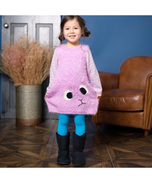 ami amie(アミアミ)の「アニマルフェイスワンピース(ワンピース・キッズ・パープル/ベージュ・130cm/115cm/85cm/100cm)」の13枚目の写真
