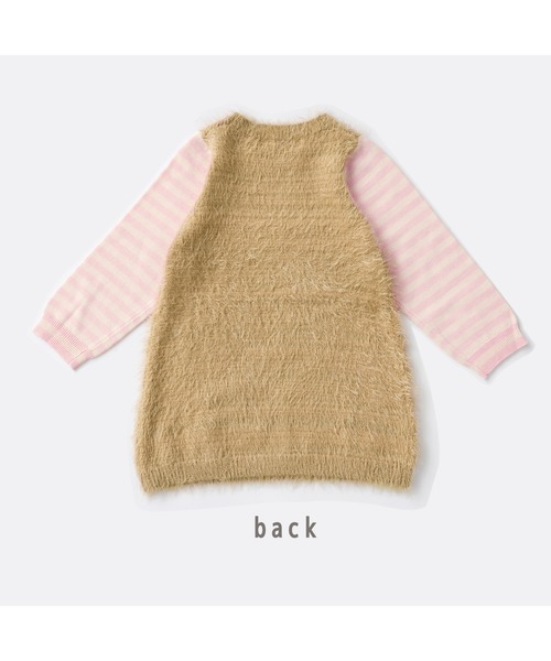 ami amie(アミアミ)の「アニマルフェイスワンピース(ワンピース・キッズ・パープル/ベージュ・130cm/115cm/85cm/100cm)」の6枚目の写真