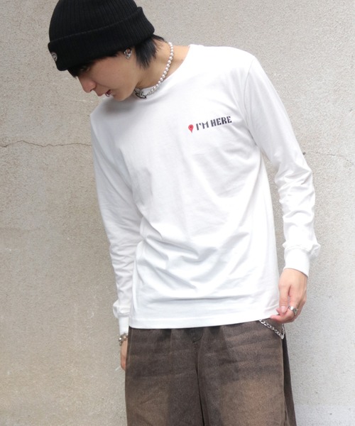 UNIT CHEST（ユニットチェスト）の「【UNIT CHEST】unique unisex long sleeve T-shirt/ユニークユニセックス ロンT OIF designer eggs コラボ where are you by kaamanisenanayake（Tシャツ/カットソー・レディース・ホワイト/杢グレー/ブラック・L/M/S）」の8枚目の写真