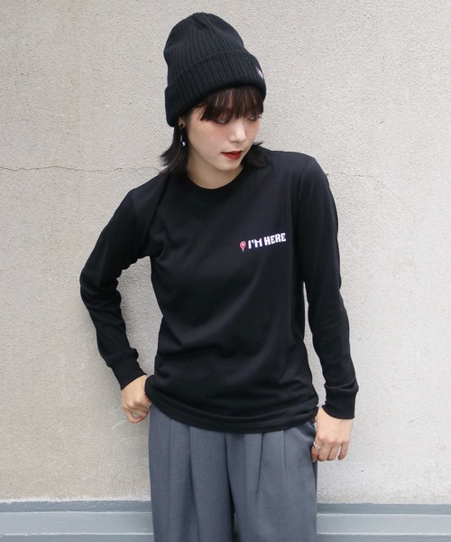 UNIT CHEST（ユニットチェスト）の「【UNIT CHEST】unique unisex long sleeve T-shirt/ユニークユニセックス ロンT OIF designer eggs コラボ where are you by kaamanisenanayake（Tシャツ/カットソー・レディース・ホワイト/杢グレー/ブラック・L/M/S）」の18枚目の写真