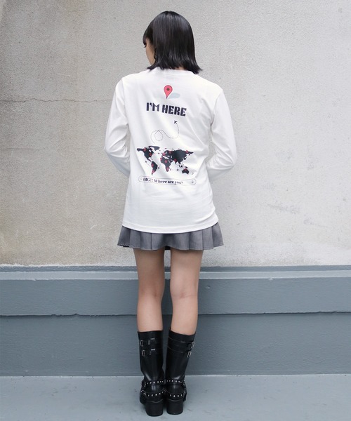 UNIT CHEST（ユニットチェスト）の「【UNIT CHEST】unique unisex long sleeve T-shirt/ユニークユニセックス ロンT OIF designer eggs コラボ where are you by kaamanisenanayake（Tシャツ/カットソー・レディース・ホワイト/杢グレー/ブラック・L/M/S）」の7枚目の写真