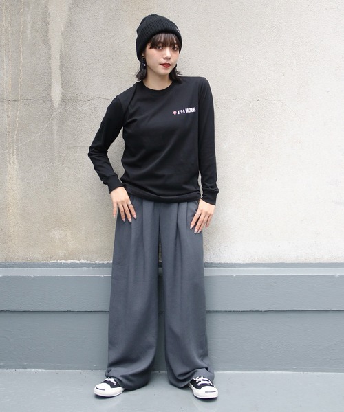 UNIT CHEST（ユニットチェスト）の「【UNIT CHEST】unique unisex long sleeve T-shirt/ユニークユニセックス ロンT OIF designer eggs コラボ where are you by kaamanisenanayake（Tシャツ/カットソー・レディース・ホワイト/杢グレー/ブラック・L/M/S）」の22枚目の写真