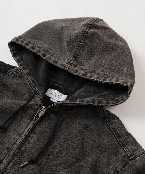 TIMELY WARNING（タイムリーワーニング）の「【TIMELY WARNING/タイムリーワーニング】ウォッシュ加工 ヴィンテージライクデニム ワークフードブルゾン/ワークジャケット（デニムジャケット・メンズ・インディゴブルー/ブラック系その他・M/L/XL）」の4枚目の写真