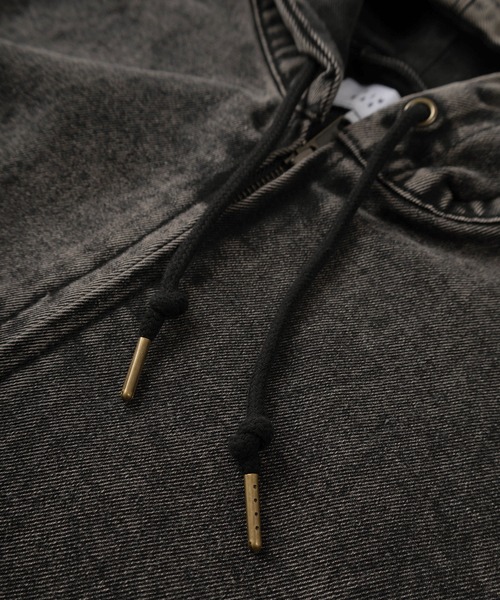 TIMELY WARNING（タイムリーワーニング）の「【TIMELY WARNING/タイムリーワーニング】ウォッシュ加工 ヴィンテージライクデニム ワークフードブルゾン/ワークジャケット（デニムジャケット・メンズ・インディゴブルー/ブラック系その他・M/L/XL）」の5枚目の写真