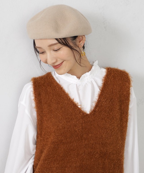 FOUND GOOD（ファウンドグッド）の「ベレーボウ（ハンチング/ベレー帽・レディース・ブラック/グレー系5/アイボリー/レッド系8・FREE）」の4枚目の写真