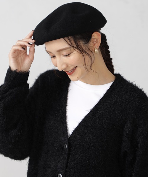 FOUND GOOD（ファウンドグッド）の「ベレーボウ（ハンチング/ベレー帽・レディース・ブラック/グレー系5/アイボリー/レッド系8・FREE）」の2枚目の写真