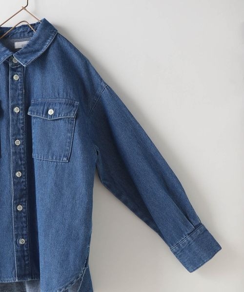 LOWRYS FARM（ローリーズファーム）の「デニムシャツ　 137074（シャツ/ブラウス・キッズ・ブルー・150cm/140cm/130cm/120cm/110cm）」の9枚目の写真