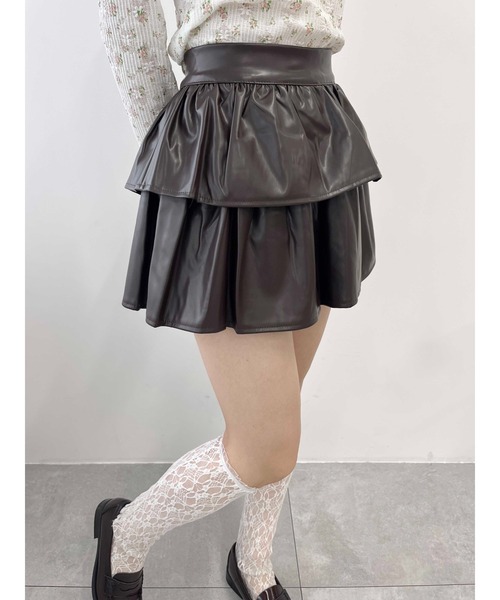 PHILLY(フィリー)の「【PHILLY】PUティアードミニスカパン(スカート・レディース・ブラウン/ブラック・FREE)」の14枚目の写真