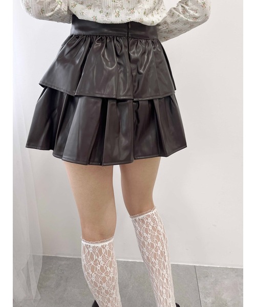 PHILLY(フィリー)の「【PHILLY】PUティアードミニスカパン(スカート・レディース・ブラウン/ブラック・FREE)」の15枚目の写真