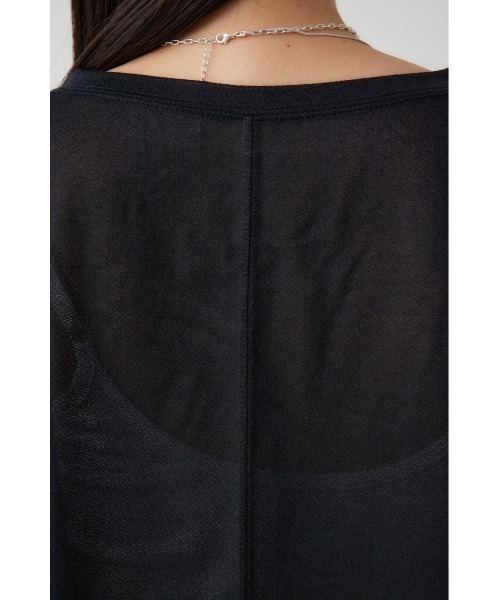 AZUL by moussy（アズールバイマウジー）の「袖シアーカットソートップス（Tシャツ/カットソー・レディース・ブラック/スモークピンク/ブラック系その他/グレー/ホワイト・FREE）」の13枚目の写真