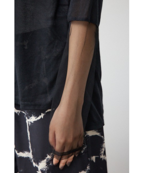 AZUL by moussy（アズールバイマウジー）の「袖シアーカットソートップス（Tシャツ/カットソー・レディース・ブラック/スモークピンク/ブラック系その他/グレー/ホワイト・FREE）」の15枚目の写真