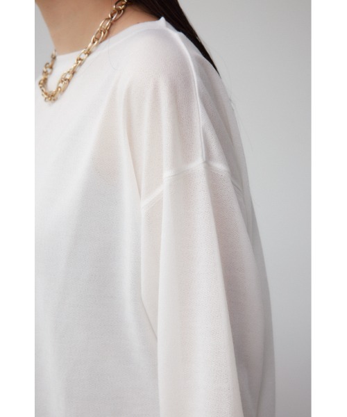 AZUL by moussy（アズールバイマウジー）の「袖シアーカットソートップス（Tシャツ/カットソー・レディース・ブラック/スモークピンク/ブラック系その他/グレー/ホワイト・FREE）」の14枚目の写真