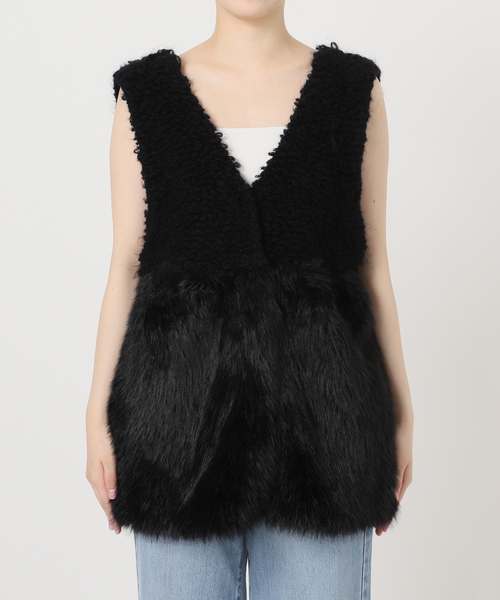 IENA（イエナ）の「RITTO/リット ROOP FUR VEST ベスト 202490-FT（ベスト・レディース・ブラック/ベージュ・FREE）」の16枚目の写真