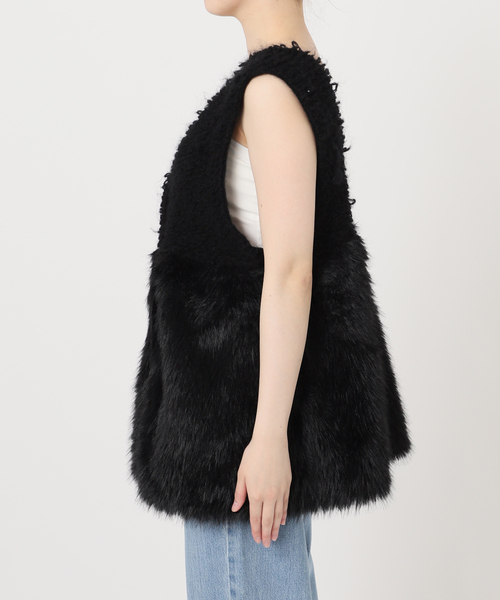IENA（イエナ）の「RITTO/リット ROOP FUR VEST ベスト 202490-FT（ベスト・レディース・ブラック/ベージュ・FREE）」の17枚目の写真