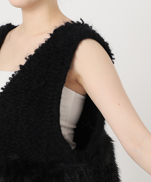 IENA（イエナ）の「RITTO/リット ROOP FUR VEST ベスト 202490-FT（ベスト・レディース・ブラック/ベージュ・FREE）」の21枚目の写真