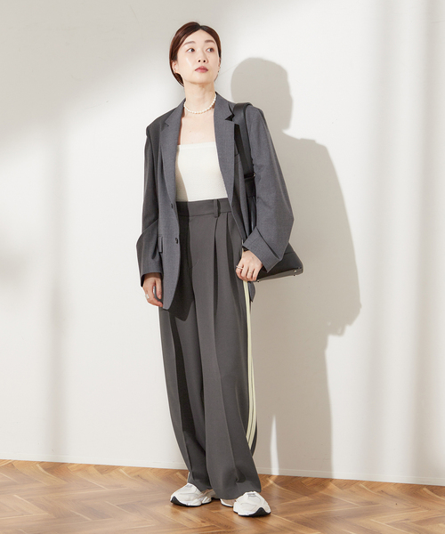 journal standard L'essage（ジャーナルスタンダードレサージュ）の「PE/ツイルラインパンツ2（スラックス・レディース・グレー/ブラック・36/38）」の5枚目の写真