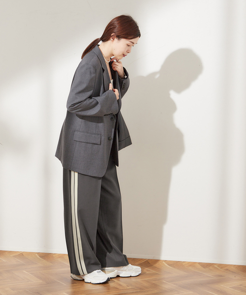 journal standard L'essage（ジャーナルスタンダードレサージュ）の「PE/ツイルラインパンツ2（スラックス・レディース・グレー/ブラック・36/38）」の7枚目の写真