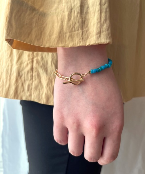 【CaitlynMinimalist】デュオビーズチェーンブレスレット国内発! Duo Beaded Singapore Chain Bracelet | Caitlyn Minimalist